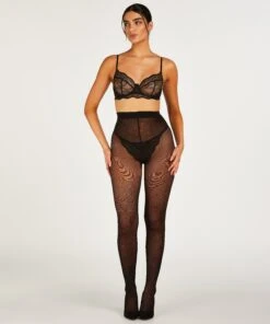 Bas Avec Cœurs De 15 Deniers - Noir