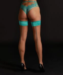 Private 15 Denier Bas Autofixants Backseam - Bleu -Sous-vêtement Soldes 2024 202371 4