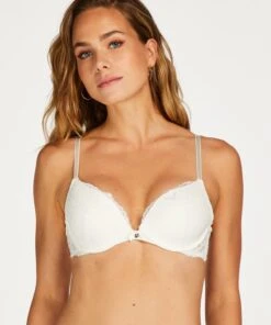 Soutien-gorge à Armatures Préformé Push-up Marine - Blanc