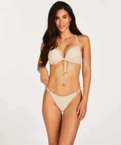 Crochet Bikini Push-up Lurex Top - Blanc -Sous-vêtement Soldes 2024 203055 3