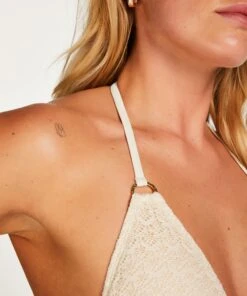 Triangle Crochet Lurex - Blanc -Sous-vêtement Soldes 2024 203057 2