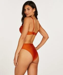 Slip Brésilien Taille Haute Desert - Orange -Sous-vêtement Soldes 2024 203065 4
