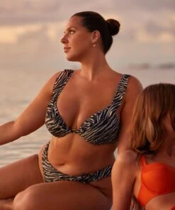 Haut De Bikini Préformé à Armatures Zebra - Marron