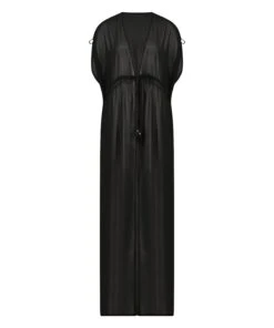 Sheer Kimono - Noir -Sous-vêtement Soldes 2024 203344 5