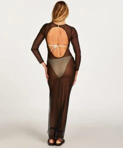 Robe Longue Extra-fine - Noir -Sous-vêtement Soldes 2024 203353 4