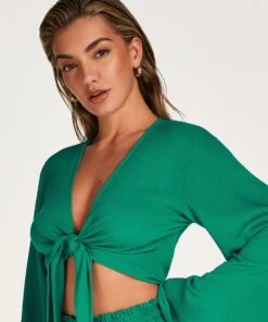Top Haut à Manches Longues Knot - Vert