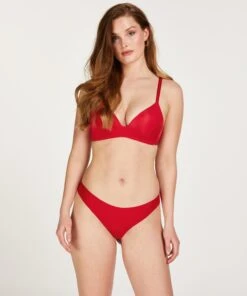 Slip Brésilien Résille Invisible - Rouge